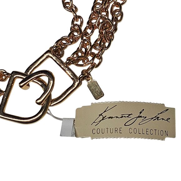 NWT Kenneth Jay Lane Gold-Tone Multi-Strand Chain Necklace Faux Pearls 22" in - Picture 4 of 8